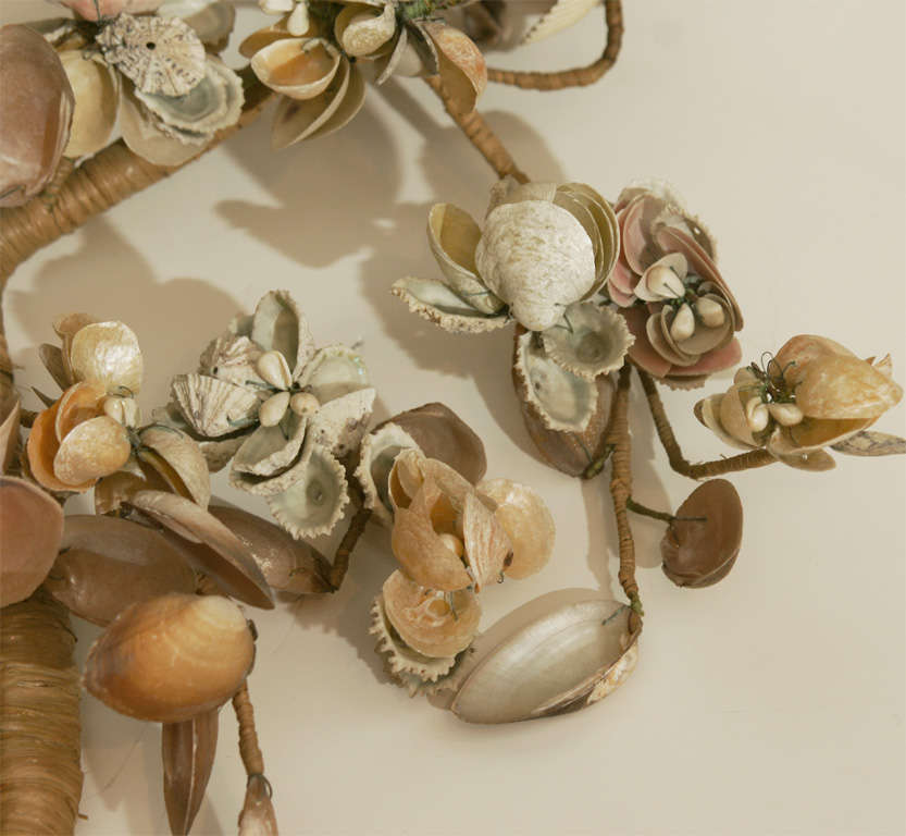 Mid-20th Century Floral Shell Piece